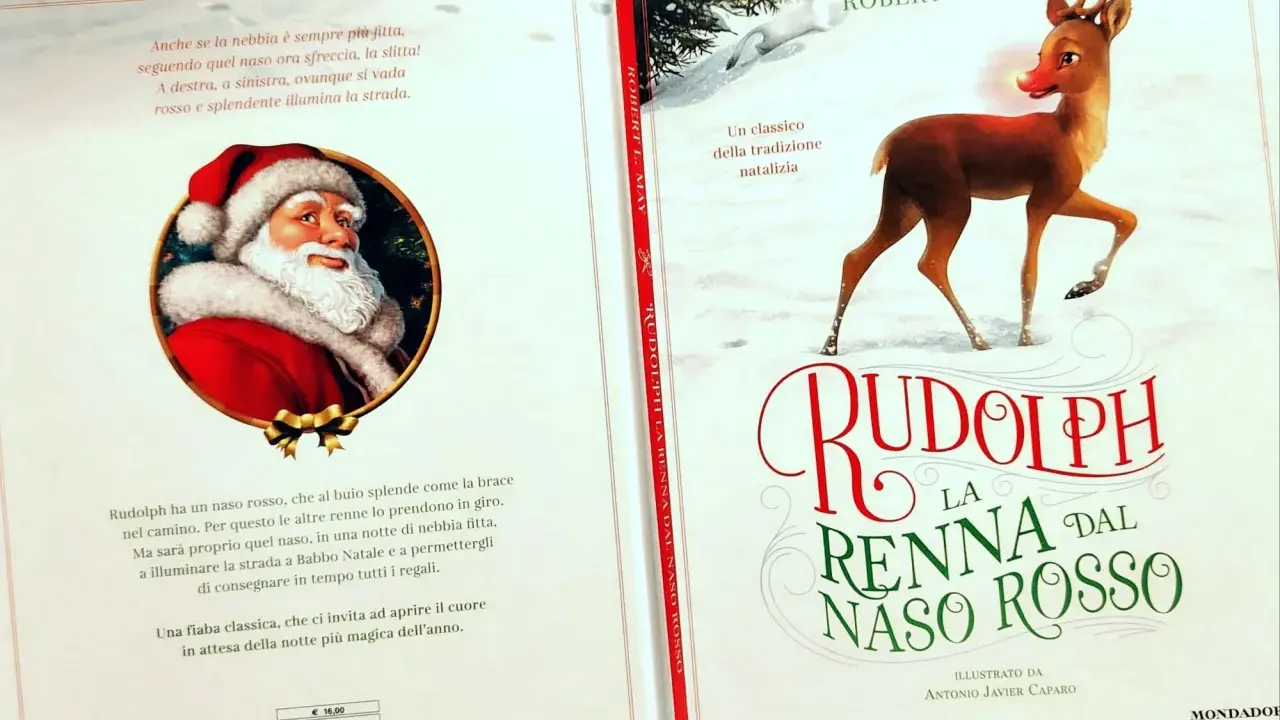 Rudolph, la renna dal naso rosso, illumina la strada per Babbo Natale. Un classico natalizio.