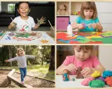 Bambini dipingono, ritagliano carta, giocano all'aperto e modellano con la pasta: ecco cosa costruire con le costruzioni creative!