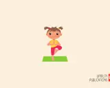 Bambina in posa yoga, un esempio di giochi di coordinazione motoria per sviluppare equilibrio e concentrazione.