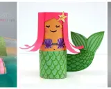 Lavoretti per bambini autistici: barchette scintillanti, sirena di cartone e simpatici elefanti colorati da appendere.