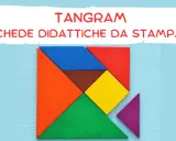 Schede didattiche da stampare con il tangram, un puzzle di forme colorate per creare figure.
