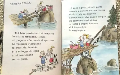 Bambini costruiscono ponti precari, un'avventura per storie per bambini di 8 anni. Le mani si feriscono, ma la determinazione non manca.