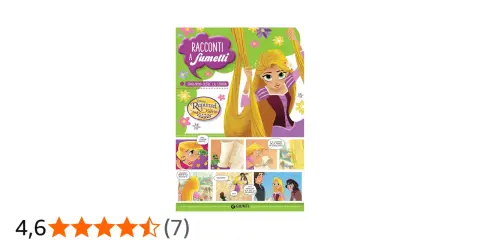 Copertina di "Racconti a fumetti: Rapunzel la serie", con Rapunzel da piccola e altri personaggi in vignette.