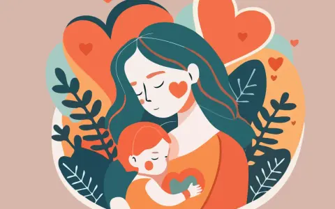 Abbraccio tra madre e figlio, un'immagine che evoca frasi sui bambini che crescono, con cuori e foglie che simboleggiano amore e crescita.