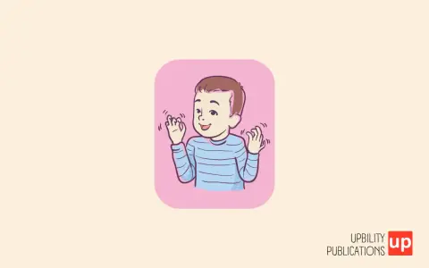Bambino con autismo che fa stimming, muovendo le mani con gioia.