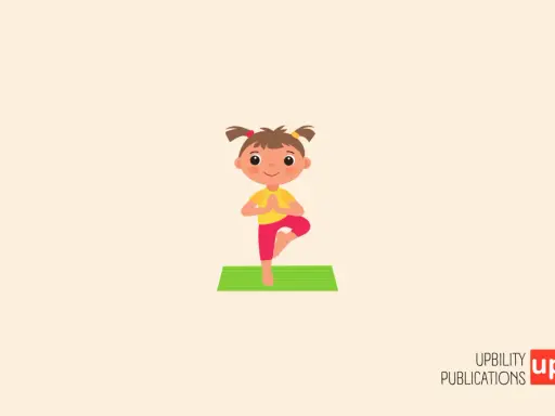 Bambina in posa yoga, un esempio di giochi di coordinazione motoria per sviluppare equilibrio e concentrazione.