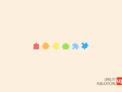 Sei pezzi di puzzle colorati in fila, che simboleggiano le funzioni esecutive nell'autismo.