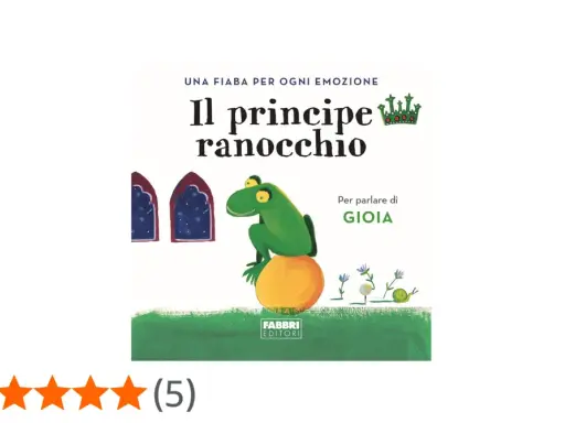 Copertina del libro "Il principe ranocchio" con un ranocchio verde su una palla arancione, vicino a finestre gotiche e fiori.
