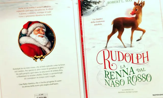 Rudolph, la renna dal naso rosso, illumina la strada per Babbo Natale. Un classico natalizio.