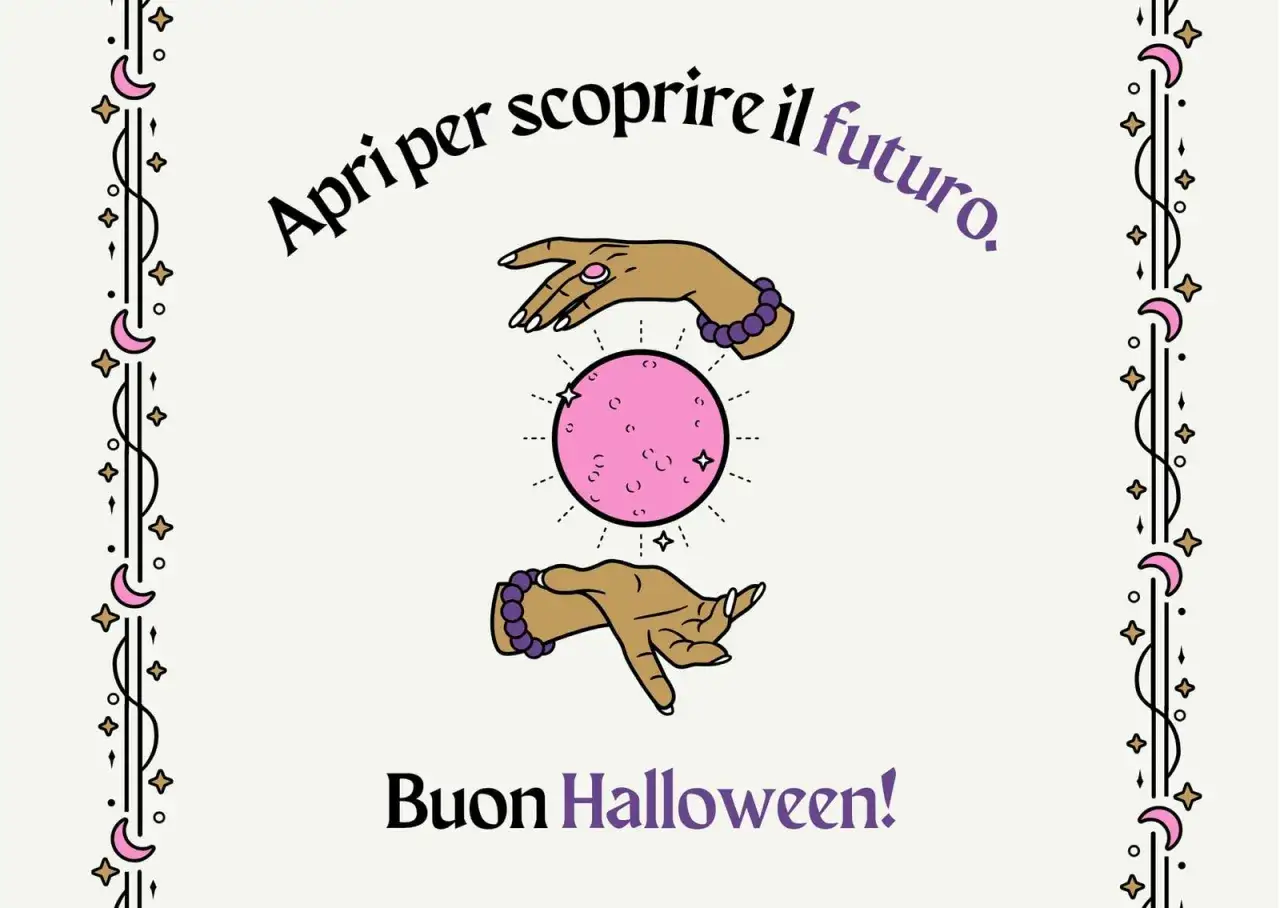 Mani che circondano una sfera rosa, con la scritta
