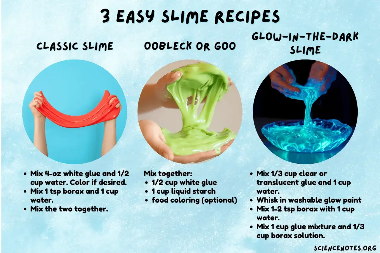 Ricette per creare slime: classico rosso, verde oobleck e luminoso. Scopri come si fa lo slime in modo facile e divertente!