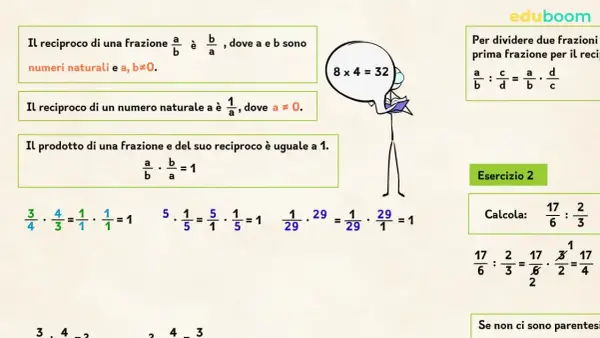 Esercizi di matematica con divisioni in colonna e moltiplicazioni di frazioni.