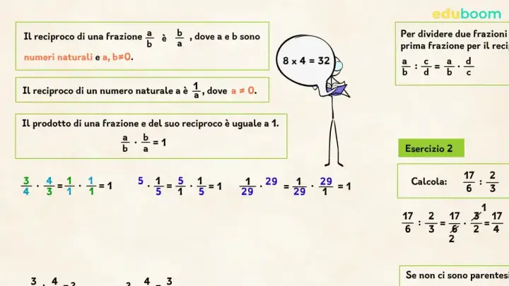 Esercizi di matematica con divisioni in colonna e moltiplicazioni di frazioni.